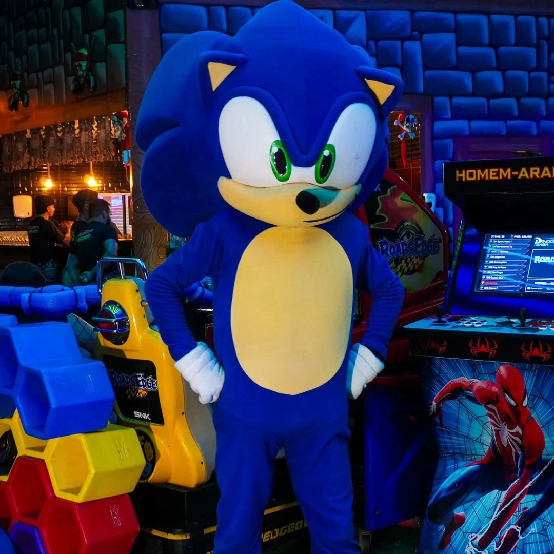 Sonic ao vivo no arcade da casa